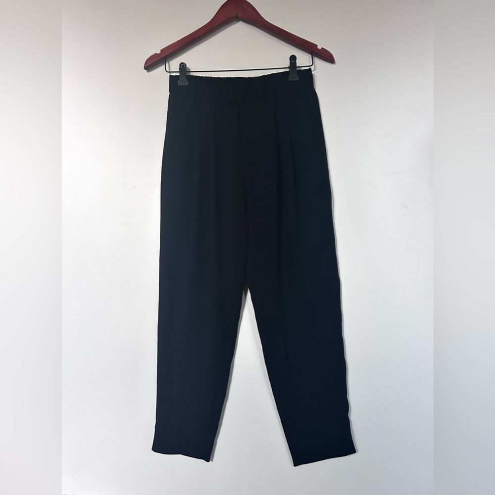 Nili Lotan Cropped Slouchy Acetate Blend Pant Black Trousers Womens Size xs - Picture 2 of 10